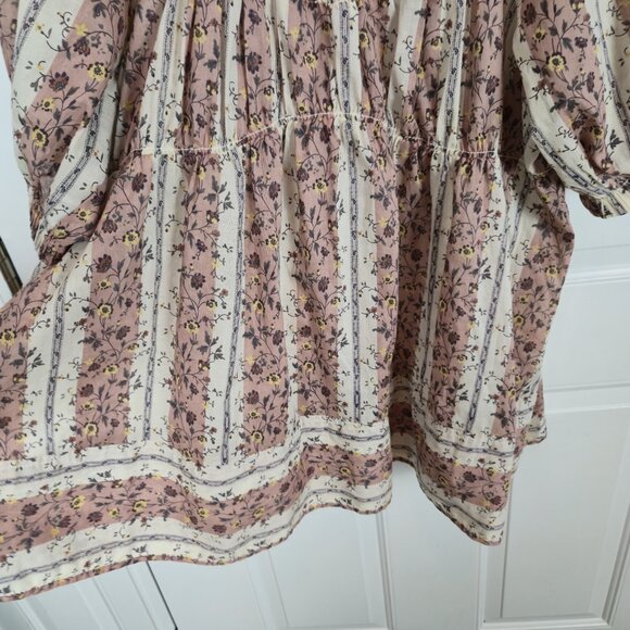 FREE PEOPLE Vintage Lover Cotton Top Medium Womens Tunic Floral Boho Peasant NEW - Picture 9 of 13